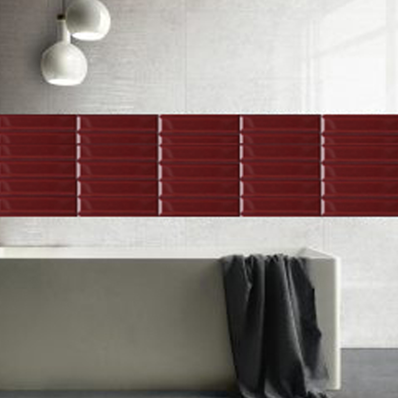 Gạch thẻ 68x280mm đỏ bóng vát cạnh H1768X