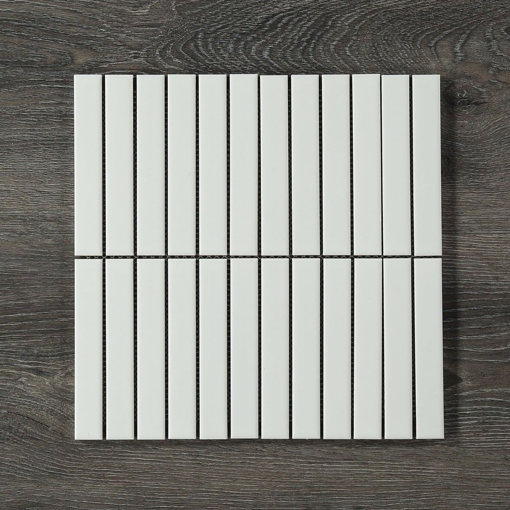 Gạch Mosaic 284x295mm thanh nhỏ trắng mờ Y22F01M