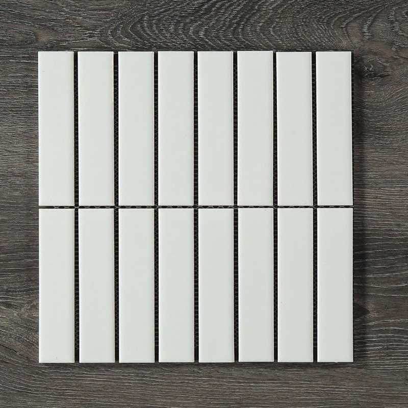 Gạch Mosaic 280x295mm thanh lớn trắng mờ Y33F01M