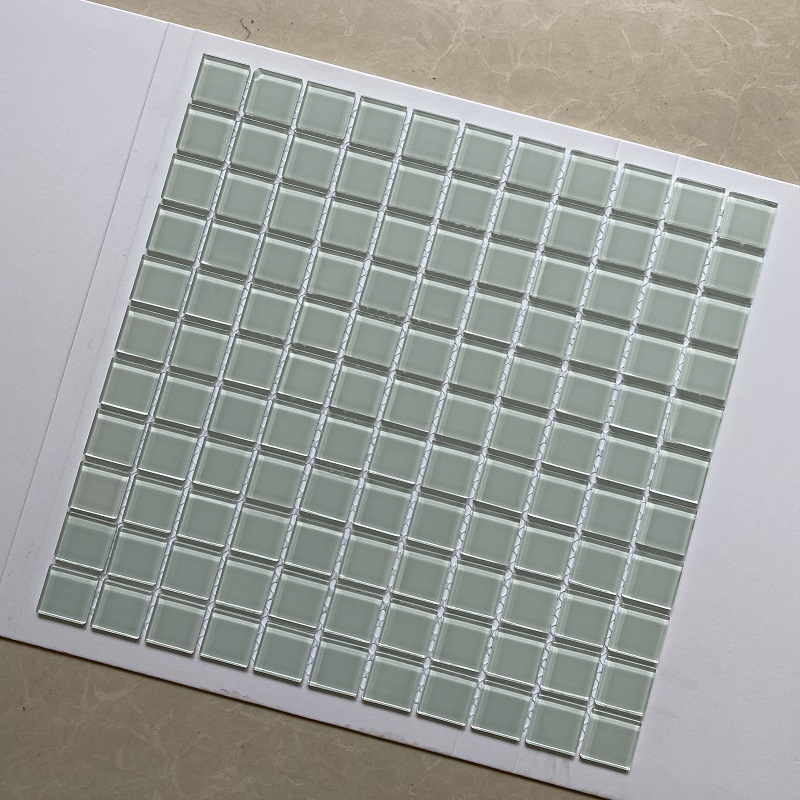Gạch mosaic thủy tinh 25x25mm màu trắng MH 2569