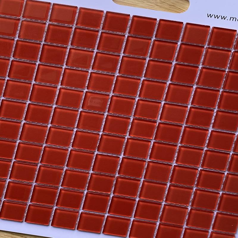 Gạch mosaic thủy tinh 25x25mm màu đỏ MH 2506