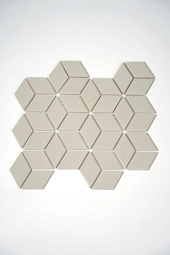 Gạch mosaic hình thoi màu xám KT 48x43mm mã EO51508
