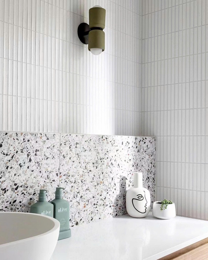 Gạch mosaic que trắng size 22x145mm mã 2201