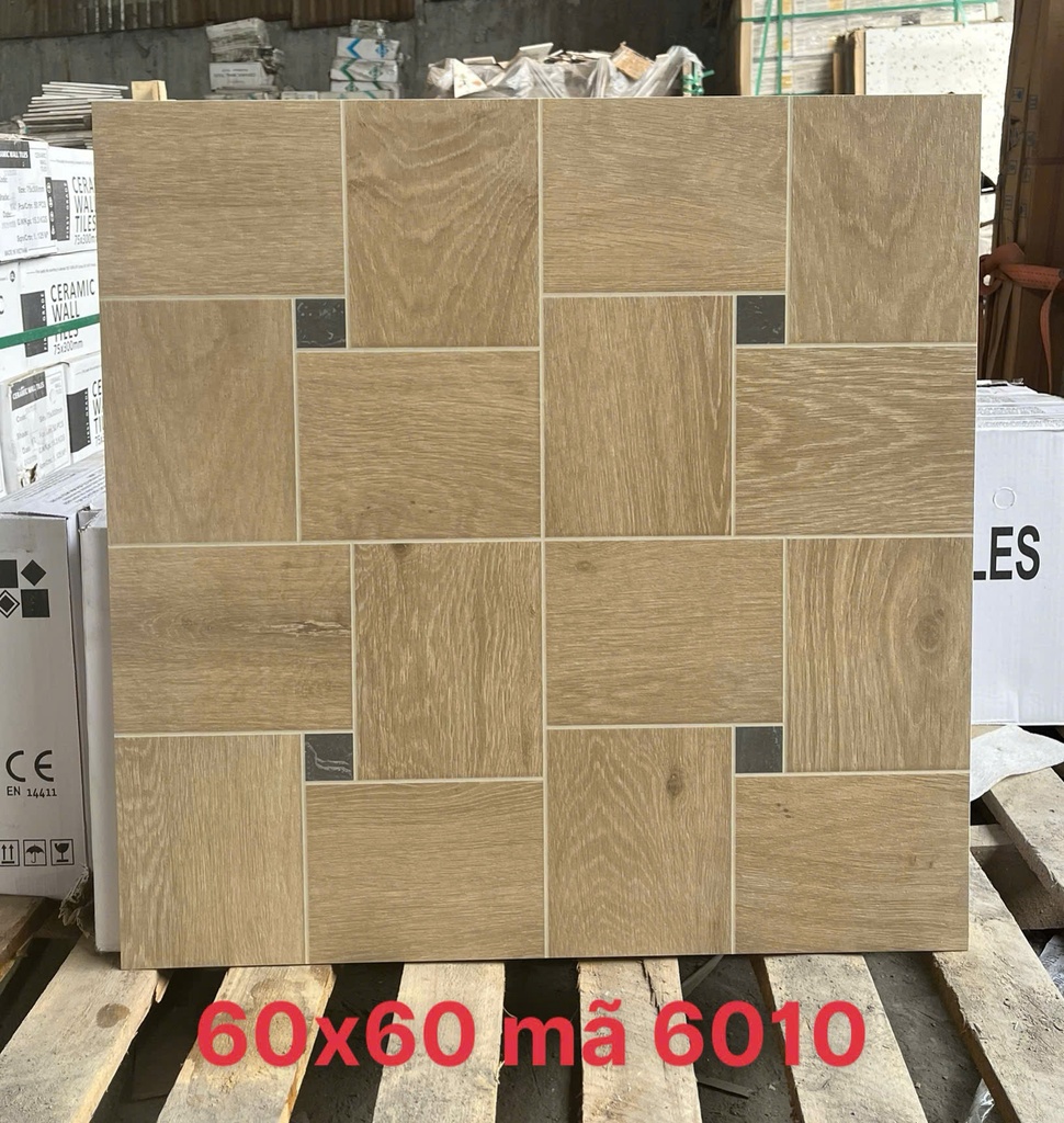 Gạch giả gỗ 600x600mm xương đá nhập khẩu mã GG6A12