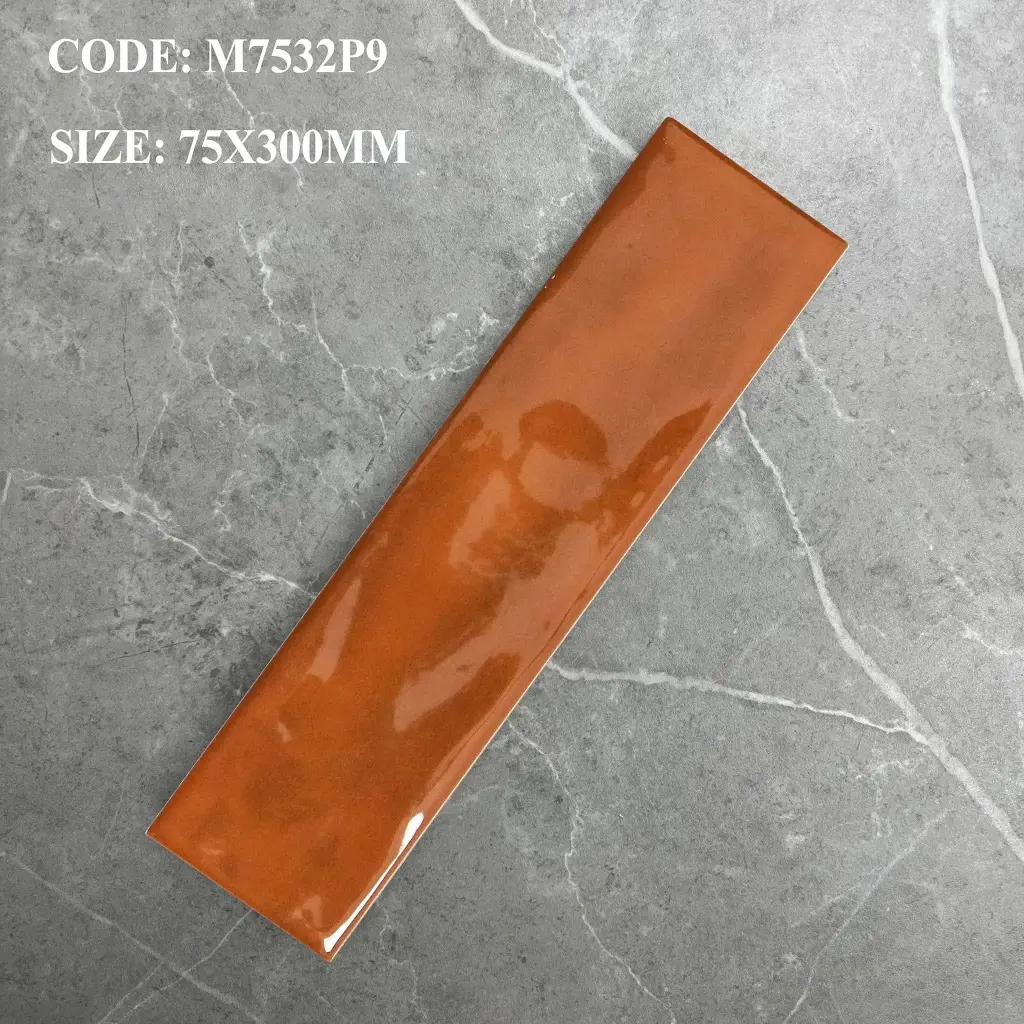 [DSC-M7532P9] Gạch Thẻ Gợn Sóng 75x300 mm Màu Cam 7532P9