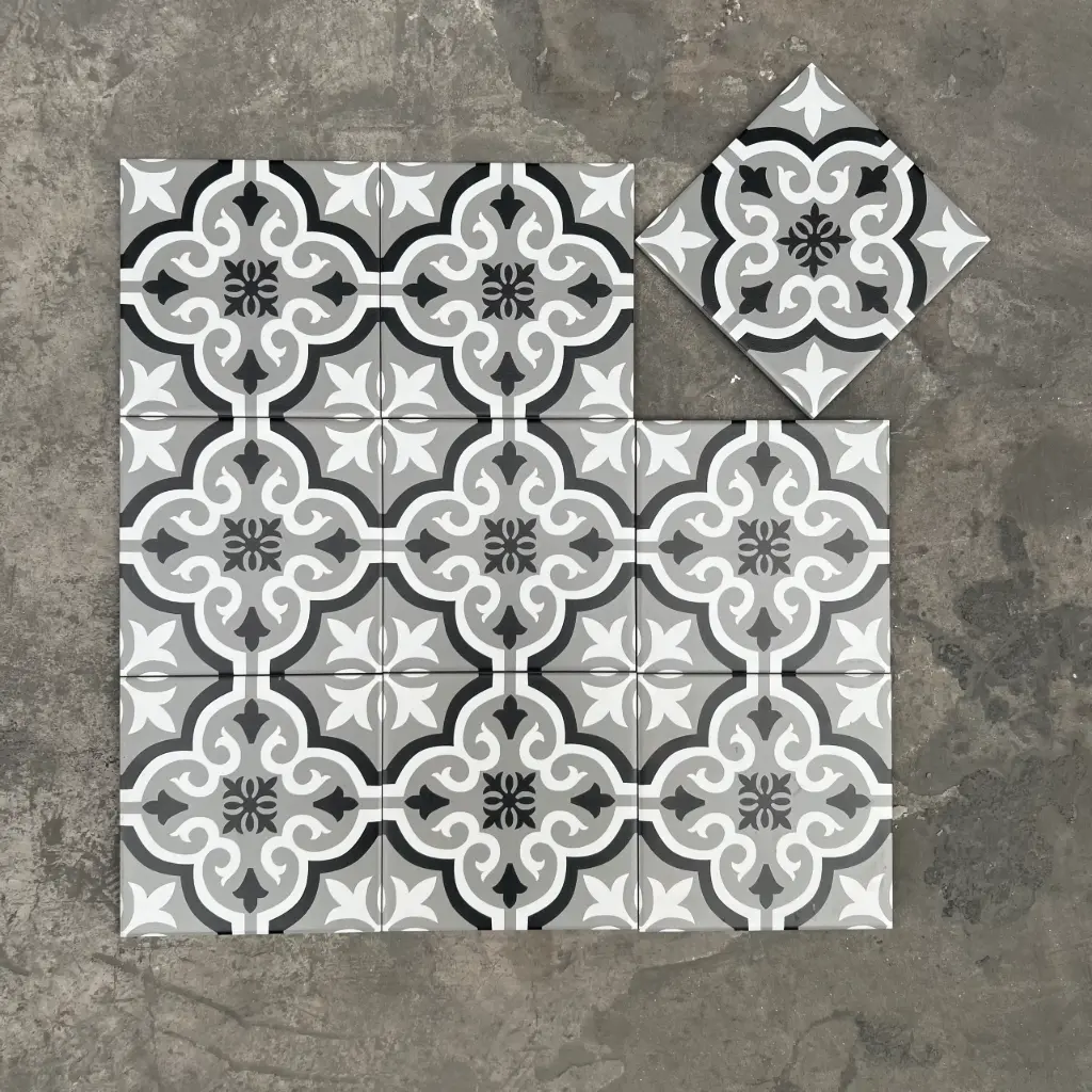 [DSC-GB_20136] Gạch bông TQ, KT 200x200 mm, Xương Porcelain mặt mờ mã 20136 (GB20136)