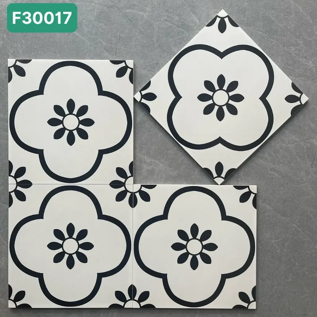 [DSC-F30017] Gạch bông TQ, KT 300x300 mm, Xương Porcelain mặt mờ mã MFG3001(F30017) (1h/1m/11v)