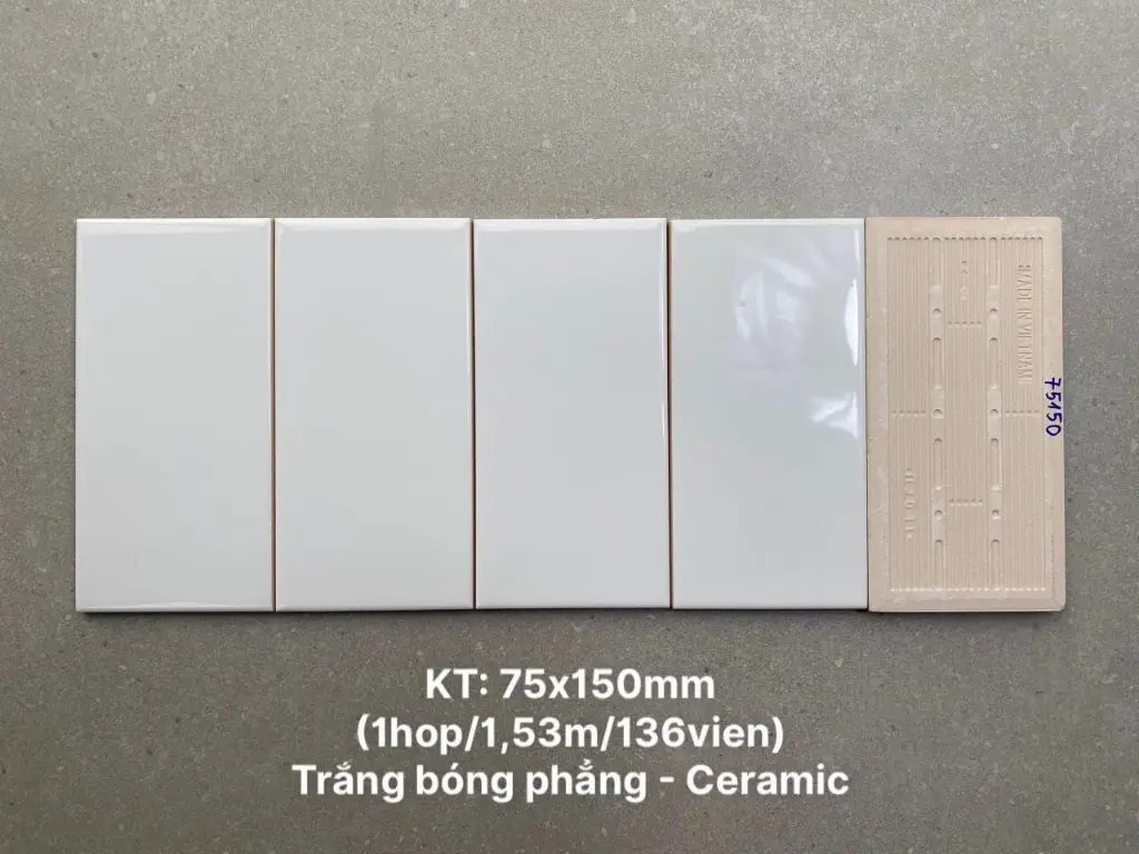 [DSC-STA75150] Gạch thẻ Việt Nam KT 75x150 mm trắng bóng phẳng mã STA75150/0196-2 loại 1 (1h/1.53m/136v)- CIC0306PV2
