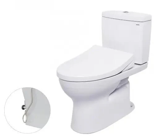 [DSC-CS320DRE4W] Bàn cầu hai khối, nắp đóng êm kèm vòi rửa nước lạnh TCW1211A CS320DRE4W
