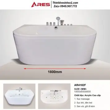 [DSC-AR4182F] Bồn tắm Ares ACRYLIC cao cấp AR4182F