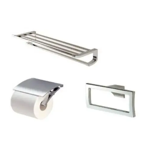 [DSC-YS903N3V] Bộ 3 sản phẩm G: lô đựng giấy vệ sinh, vòng treo khăn & Thanh vắt khăn 2 tầng YS903N3V