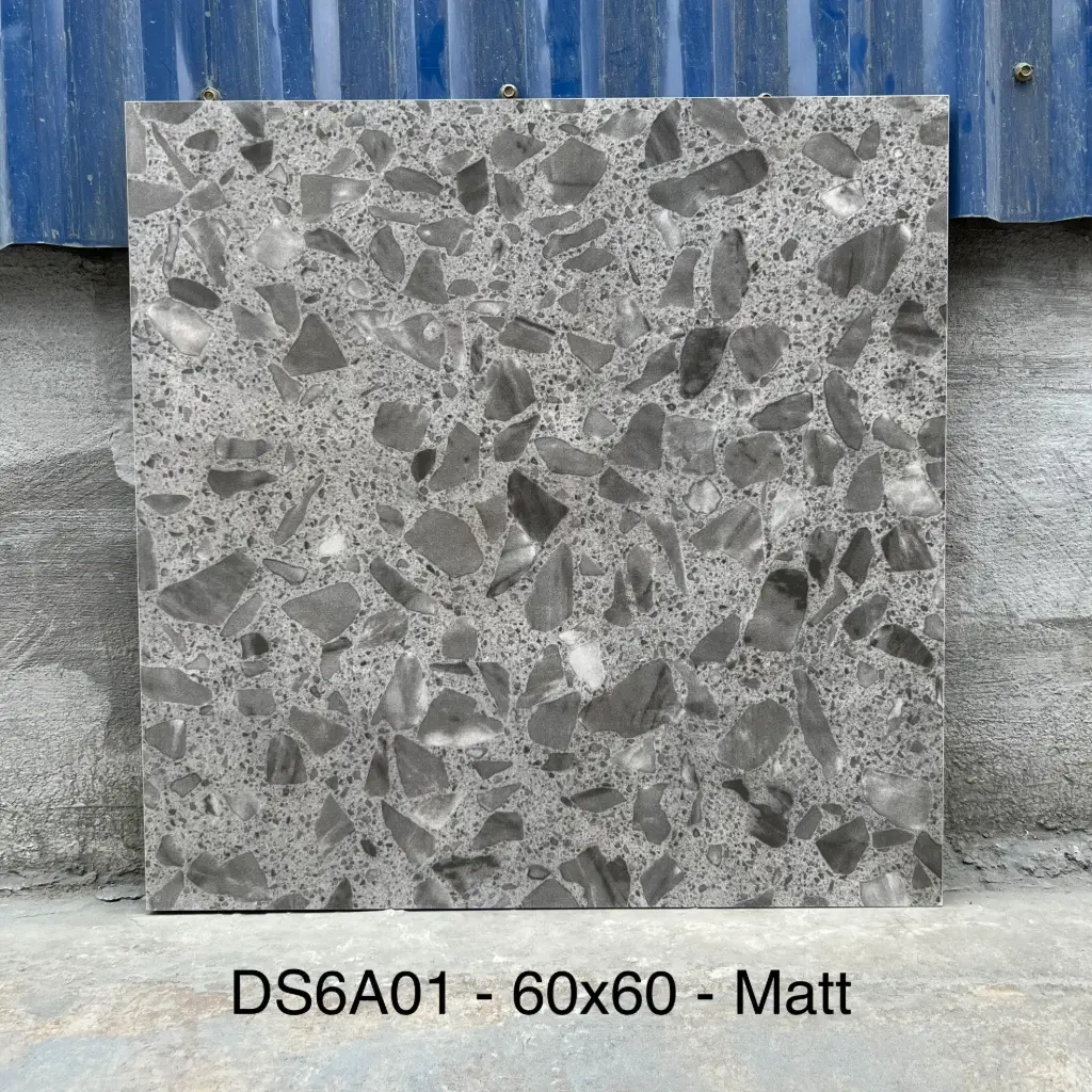 [DSC-6A01] Gạch Terrazzo TQ, KT 600x600mm Xương Porcelain mờ phẳng mã 6A01