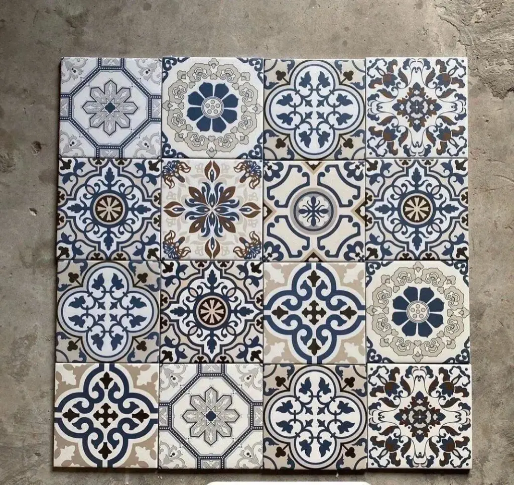 [DSC-GB_20109] Gạch bông TQ, KT 200x200 mm, Xương Porcelain Mix màu mặt mờ mã DC20109 (1h/1m/25v)20109