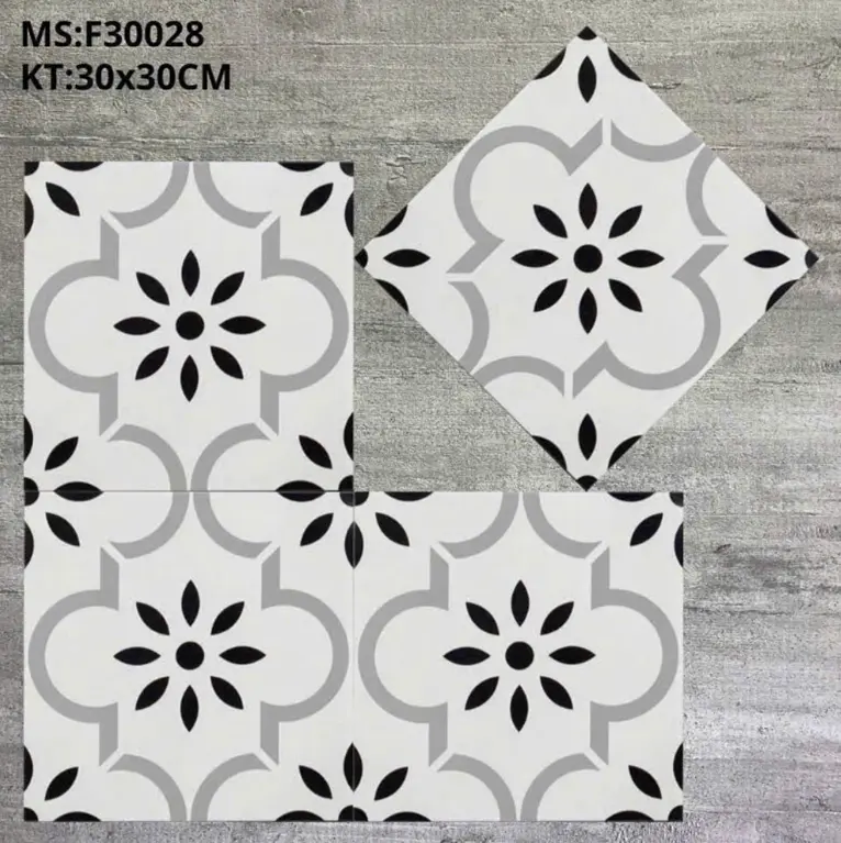 [DSC-MF30028] Gạch bông TQ, KT 300x300 mm, Xương Porcelain mặt mờ mã F30028 ( MF3009 )