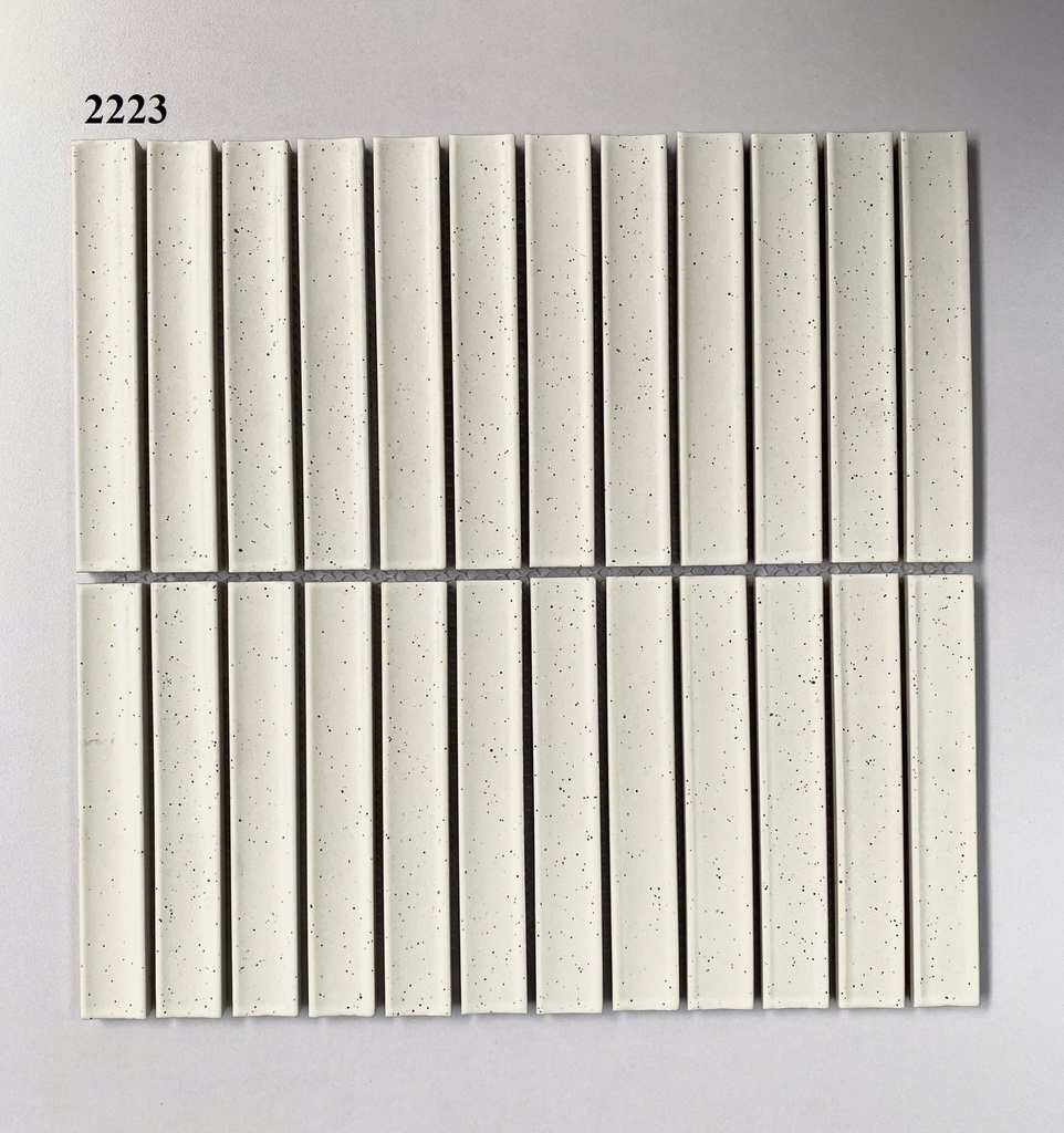 Gạch mosaic que lồi trắng mờ size 22x145mm 2223