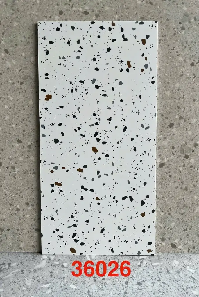 [DSC-36026] Gạch terrazzo TQ, KT 300x600 mm xương porcelain mặt mờ phẳng, Mã 36026