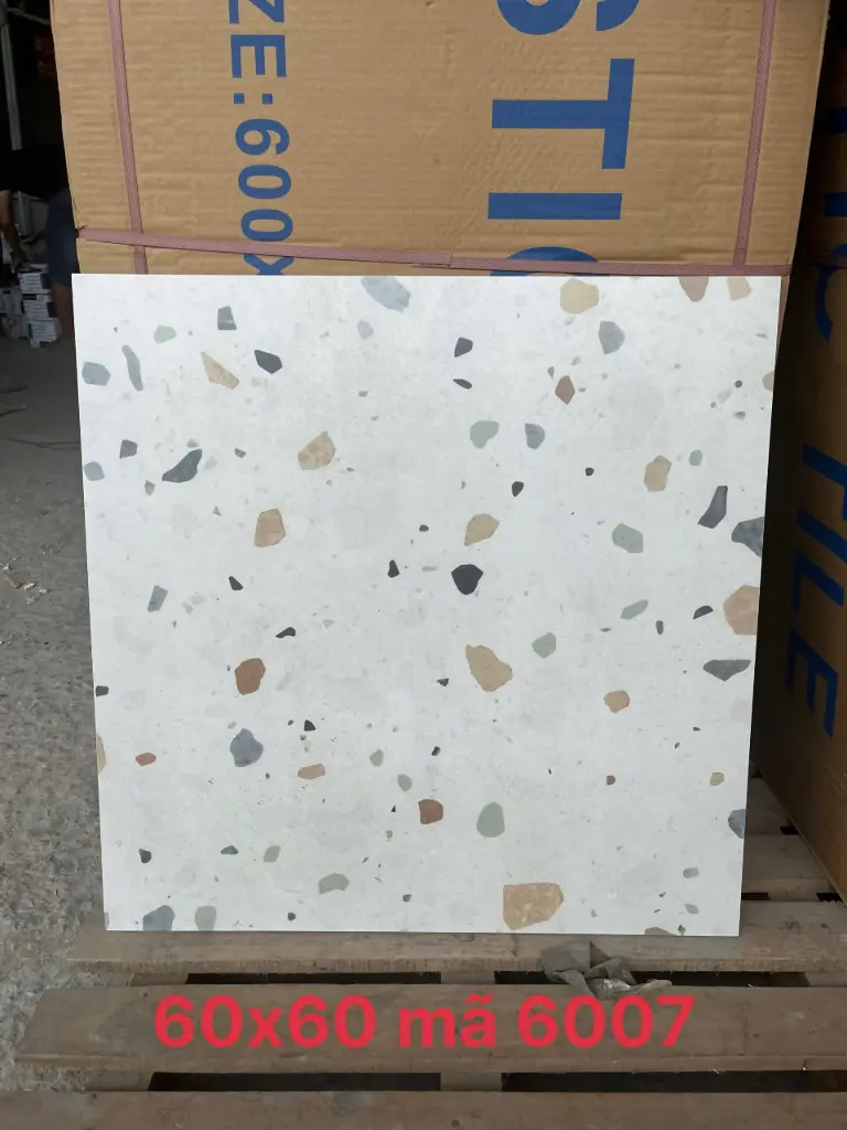 [DSC-6007] Gạch terrazzo TQ, KT 600x600mm porcelain mặt mờ mã DS66007 (6007)
