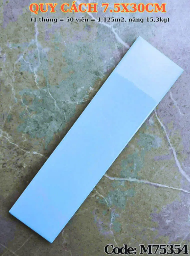 [DSC-M75354B] Gạch thẻ 75x300mm xanh da trời phẳng loại ưu mã STA75354
