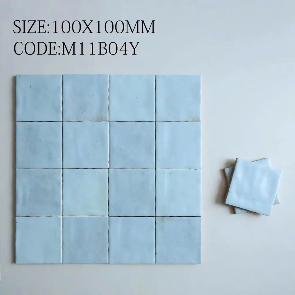 [DSC-M11B04Y] Gạch thẻ xanh dương men bóng, KT 100x100mm, Mã M11B04Y