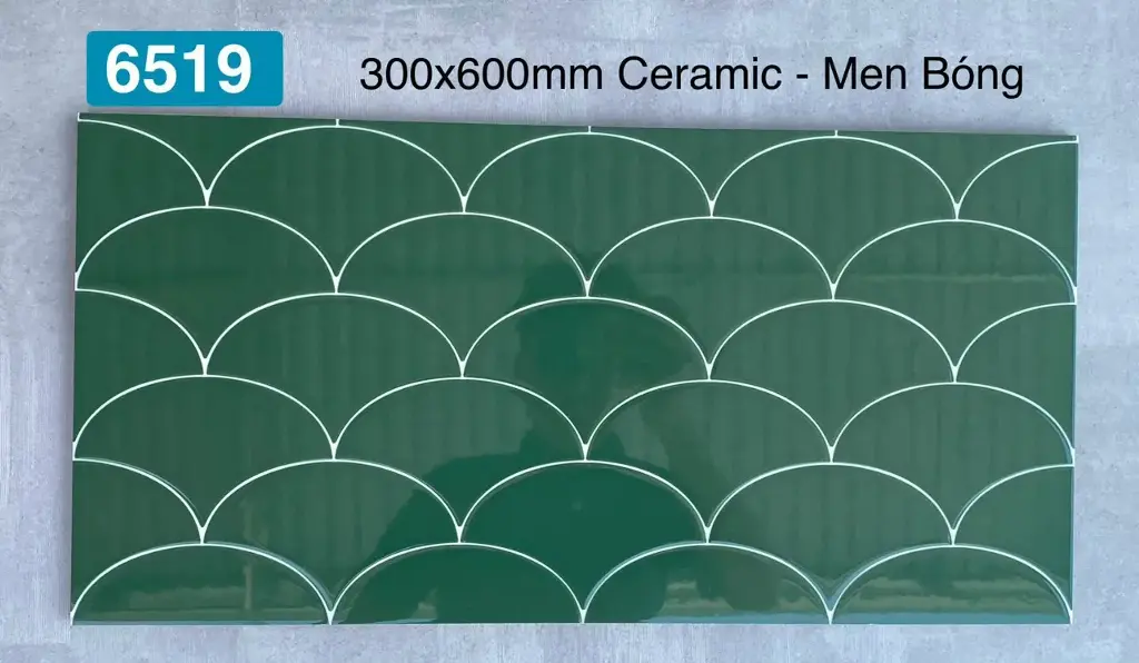 [DSC-6519] Gạch vảy cá màu xanh lá KT 300x600 mm mã 6519 (1h/1.44m/8v)