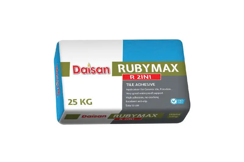 [DSC-RUBYMAX R2IN1] [DS_R2IN1] RUBYMAX R2IN1 - Keo dán gạch đá 2 trong 1 màu trắng (1bao 25kg)