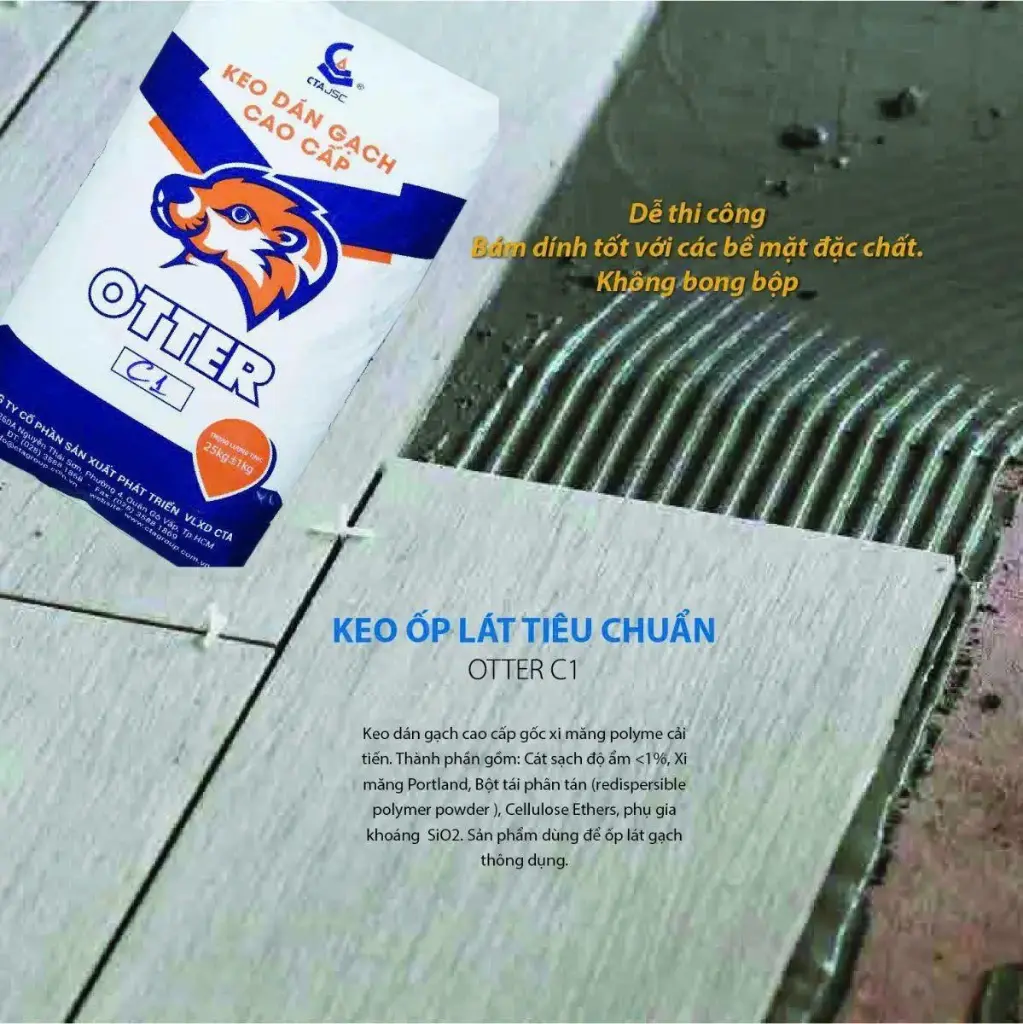 [DSC-OTTER C1] Keo dán gạch CTA ECO OTTER C1 bao 25kg