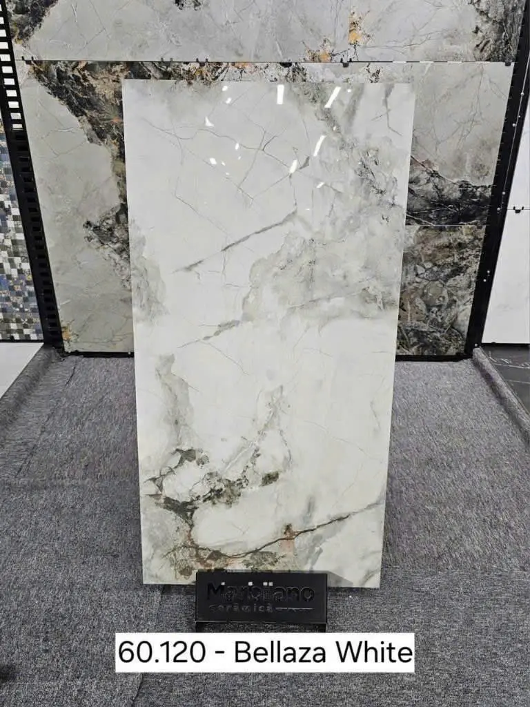 [DSC Bellaza White] Gạch Ấn Độ men matt 600x1200mm Bellaza White