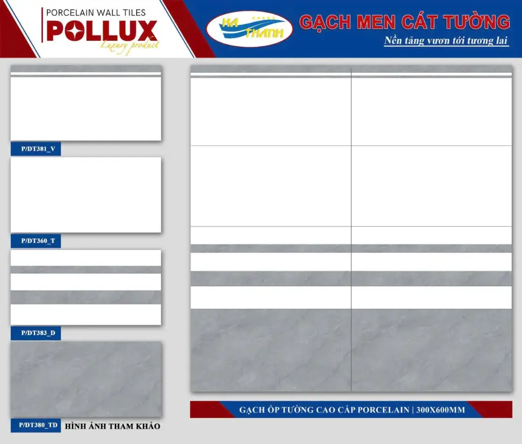 [DSC-PDT380TDL1] Gạch ốp tường Xám vân đá KT 300x600mm mã PDT380TDL1