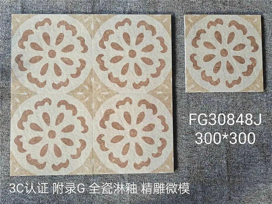 [DSC-FG30848J] Gạch bông TQ, KT 300x300 mm, Xương Porcelain mã FG30848J (1h/1h/11v)