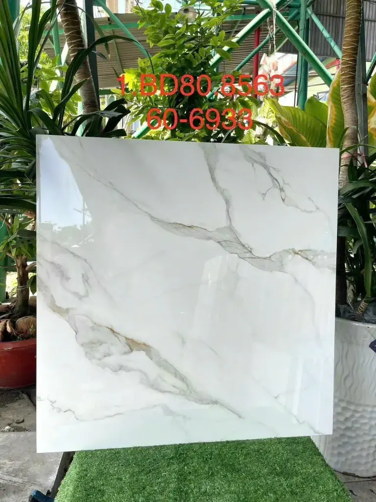[DSC-6933] Gạch lát trắng bóng vân khói KT 600x600mm mã 6933