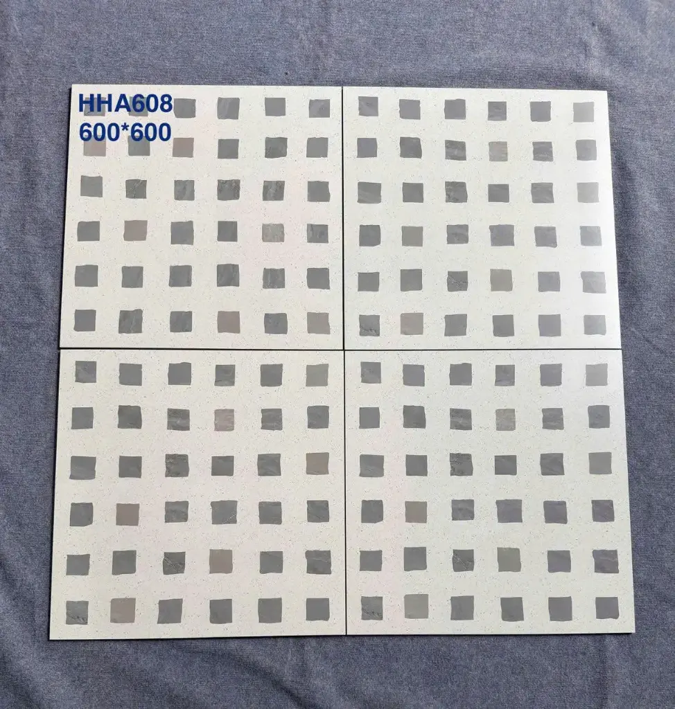 [DSC-HHA608] Gạch terazo kem ô vuông KT 600x600mm mã HHA608