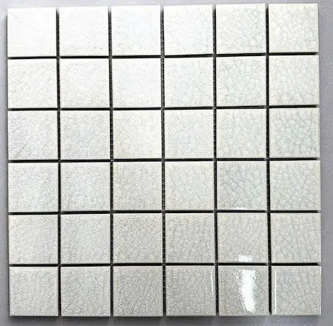 [DSC-48W01] Gạch mosaic trắng men rạn đôi KT 300x300mm 48W01