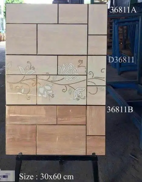 [DSC-36811A] Gạch Trung Quốc khắc kim màu nhạt, KT 300x600mm, mã 36811A