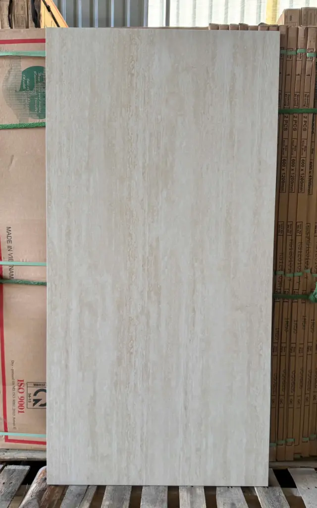 [DSC-HT126020B] Gạch travertine kem nhạt, KT 600x1200mm, mã HT126020B (2v/thùng/1.44m2)