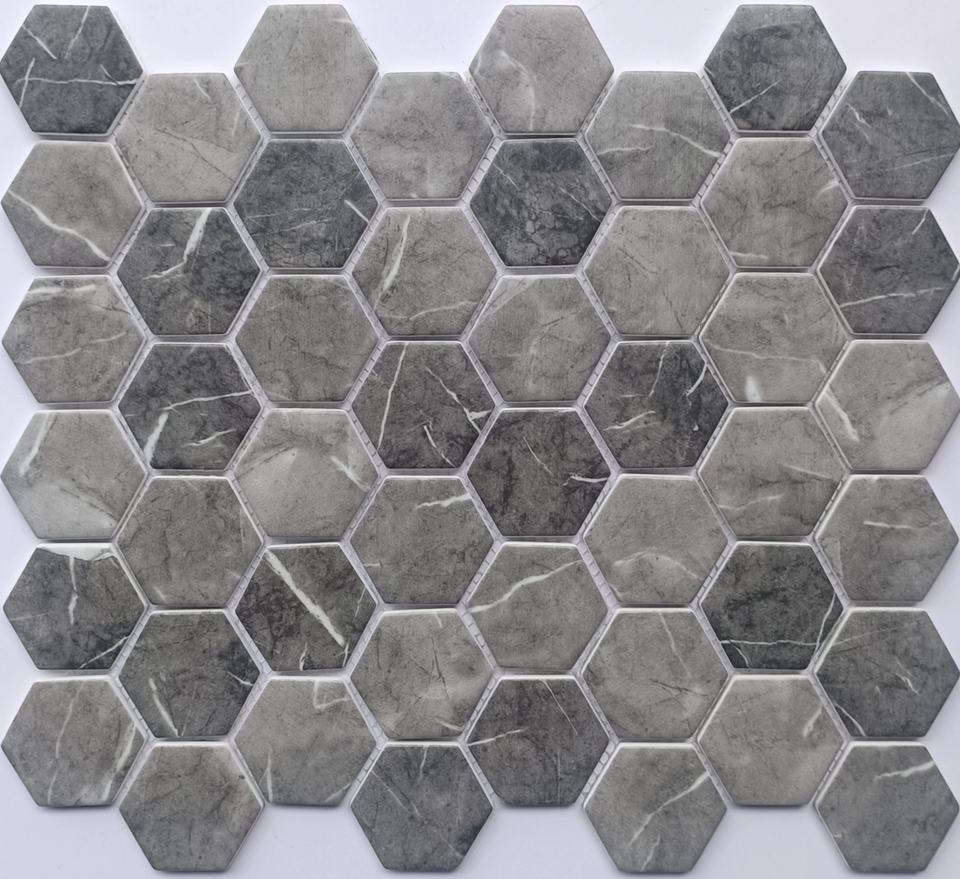 [DSC-2607-99584] Gạch Mosaic Lục Giác Kính Tái Chế JHN 300x300mm - Chống Trượt Hiện Đại