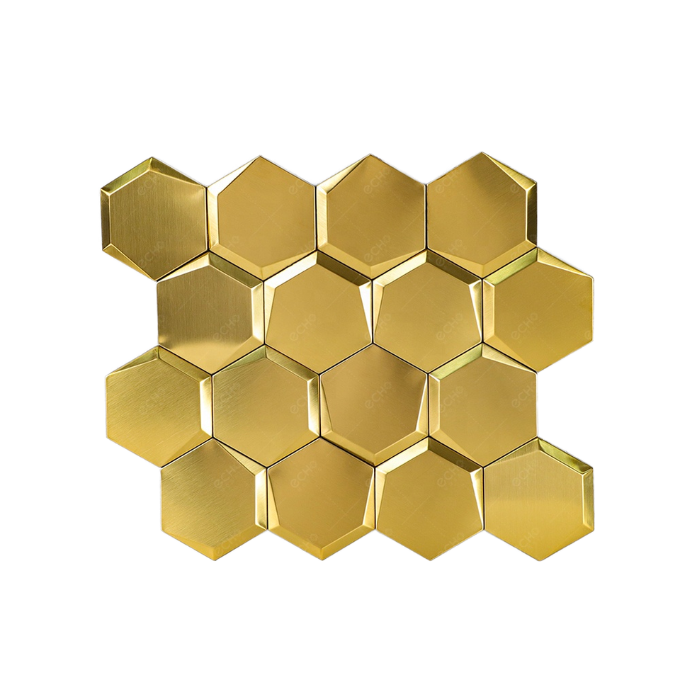 [DSC-2607-51692] Gạch Mosaic Kim Loại Lục Giác Hiện Đại HUAJINDE HJD-MG-189 cho Tường Nội Thất