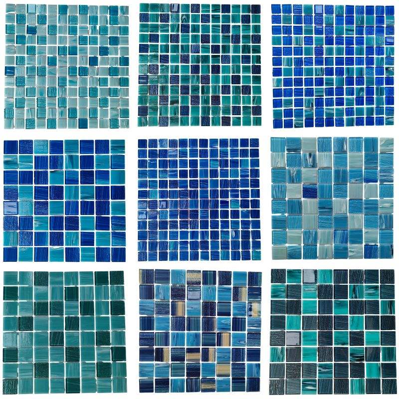 [DSC-2607-20089] Gạch Mosaic Thủy Tinh DS1698205985 - Lát Bể Bơi Hiện Đại 300x300mm