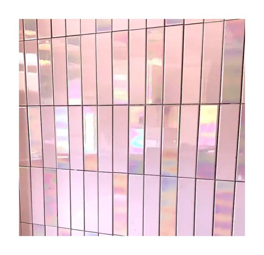 [DSC-2607-34836] Gạch Mosaic Ceramic Glazed EF 65x265mm Màu Hồng Rainbow Glass Subway