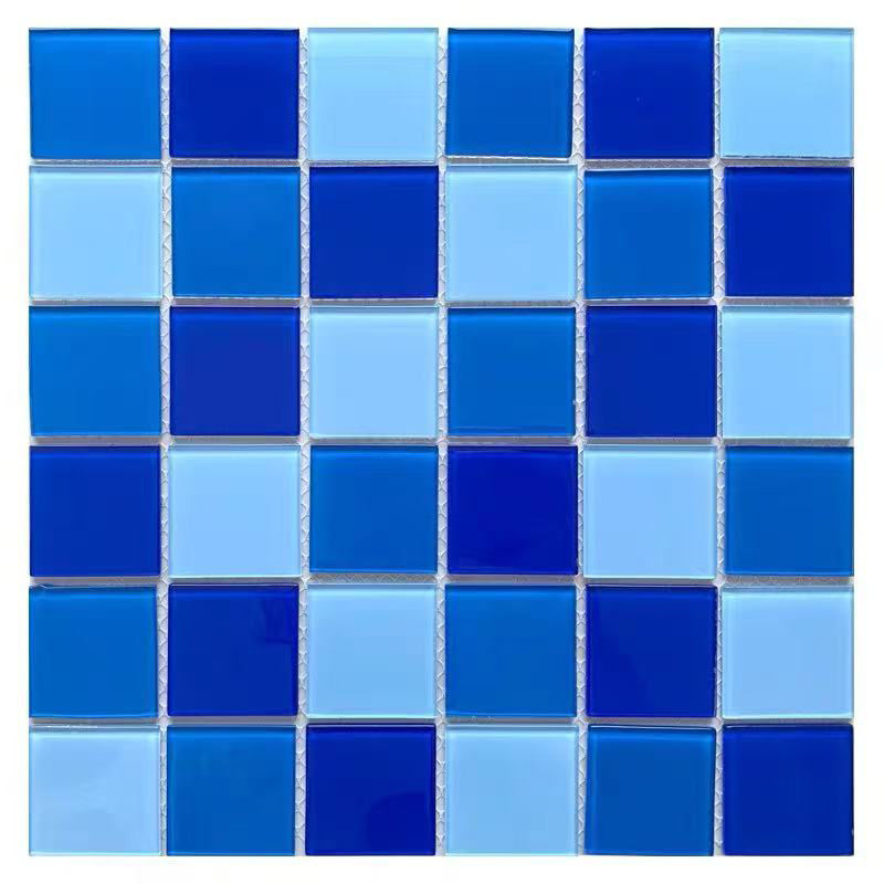[DSC-2607-90165] Gạch Mosaic Thủy Tinh Bể Bơi T&F TFG286 - Xanh Dương Bóng Mờ