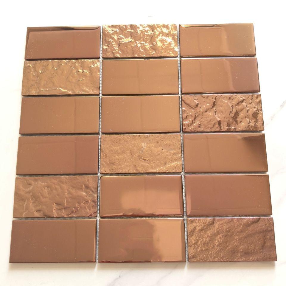 [DSC-2607-15452] Gạch Mosaic Thủy Tinh Màu Đồng YD YVD3901 - Trang Trí Tường Phòng Tắm Khách Sạn