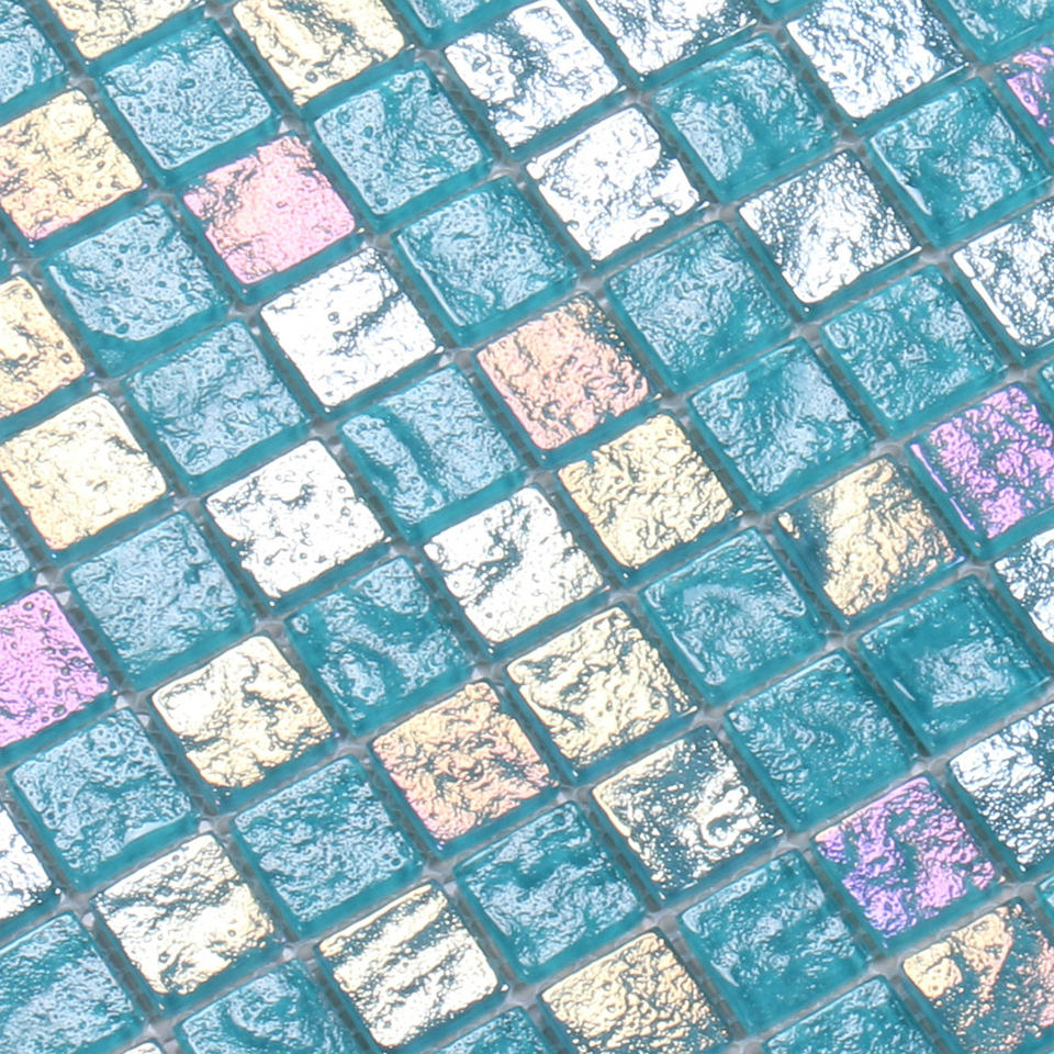 [DSC-2607-99198] Gạch Mosaic Thủy Tinh Bosaier BL124F - Xanh Lục Iridescent 298x298mm