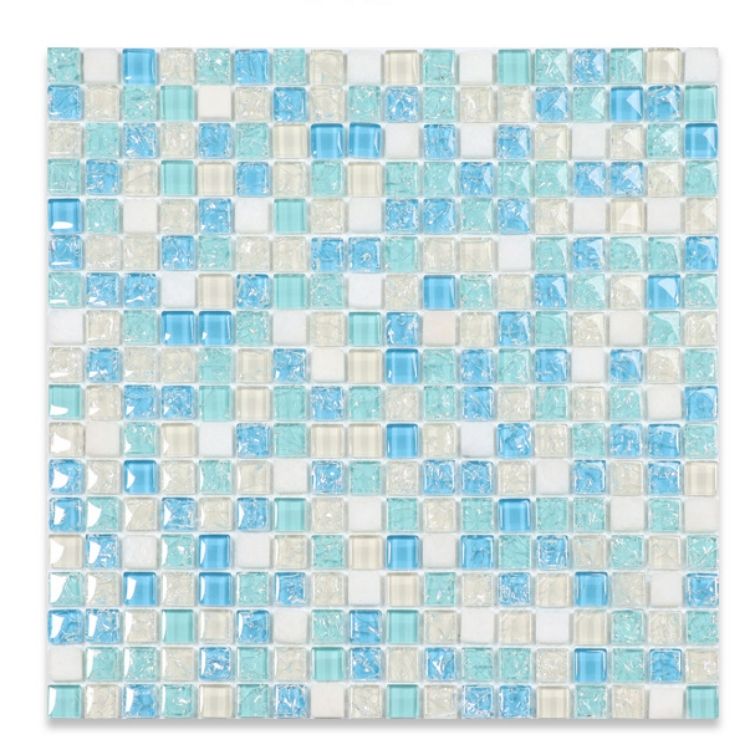 [DSC-2607-80405] Gạch mosaic kính pha lê 300*300mm sản xuất theo yêu cầu cho khách sạn, câu lạc bộ và hồ bơi
