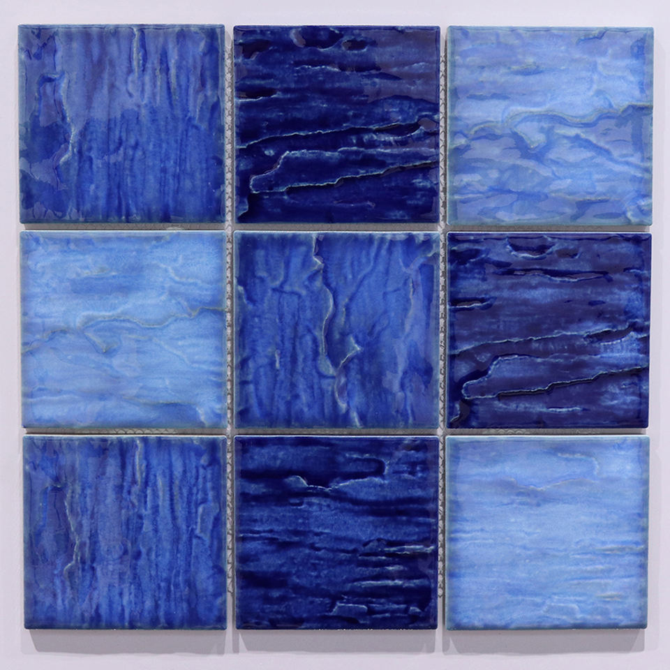 [DSC-2608-93166] Gạch mosaic gốm màu xanh nước hồ bơi bán sỉ, dùng ốp lát hồ bơi ngoài trời