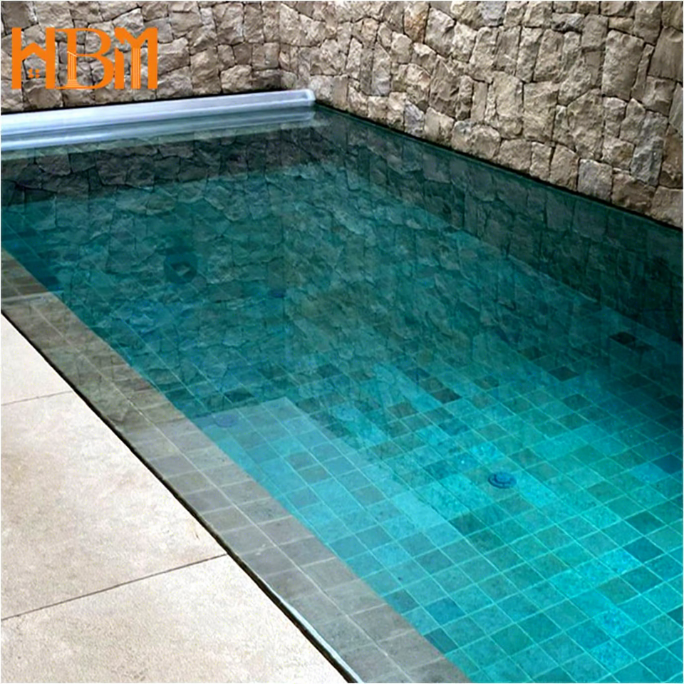 [DSC-2607-87453] Gạch hồ bơi đá tự nhiên Sukabumi xanh thiết kế hiện đại, bề mặt mài honed, kiểu parquet, hỗ trợ giải pháp thiết kế đồ họa