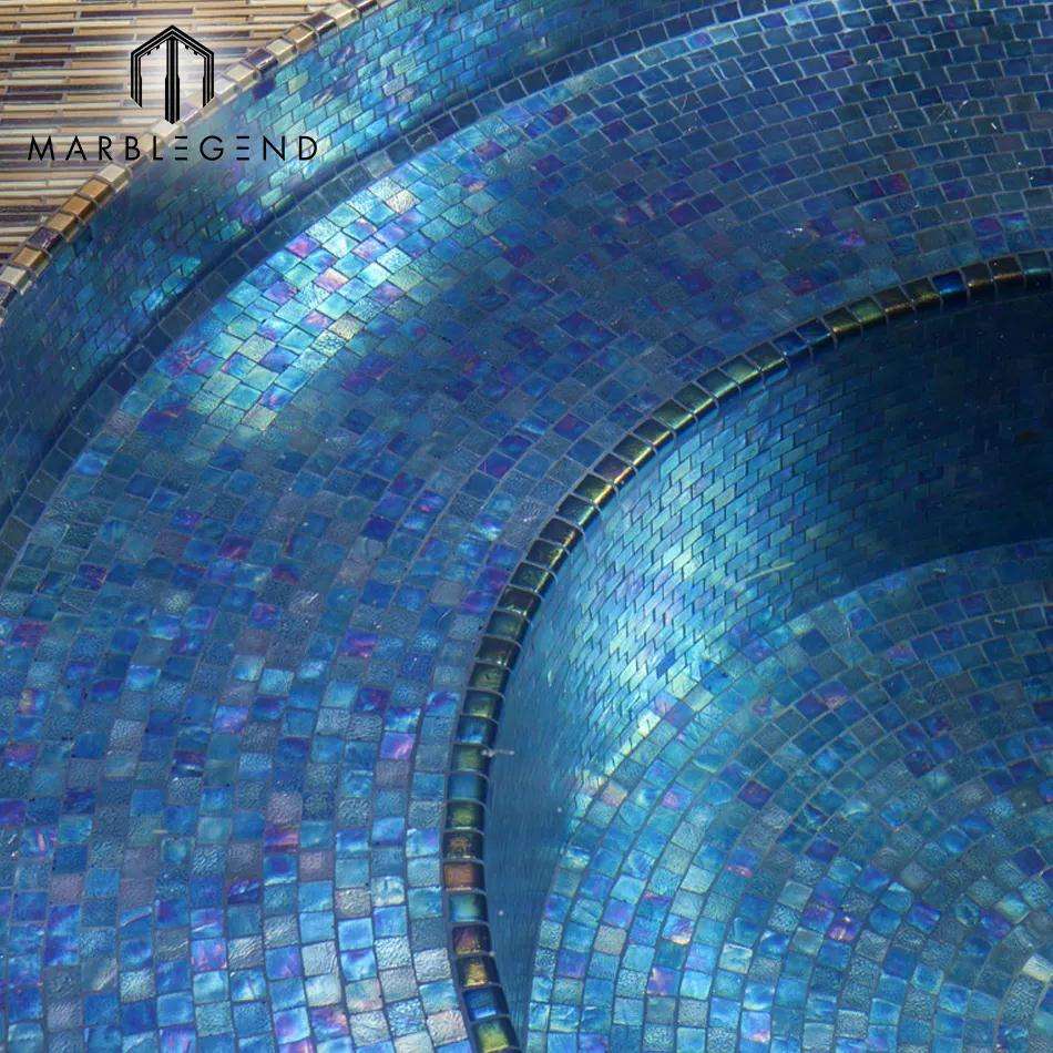 [DSC-2608-18741] Gạch mosaic kính màu xanh dày 4mm lát sàn trang trí hồ bơi