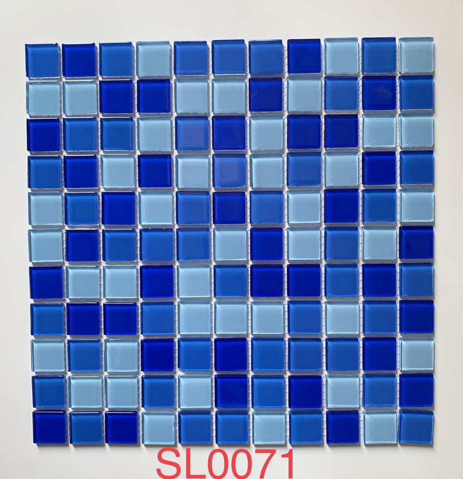 [DSC-2608-35458] Gạch mosaic kính pha lê Kasaro 4mm dạng parquet phong cách truyền thống, trang trí nội thất, phòng tắm và hồ bơi biệt thự