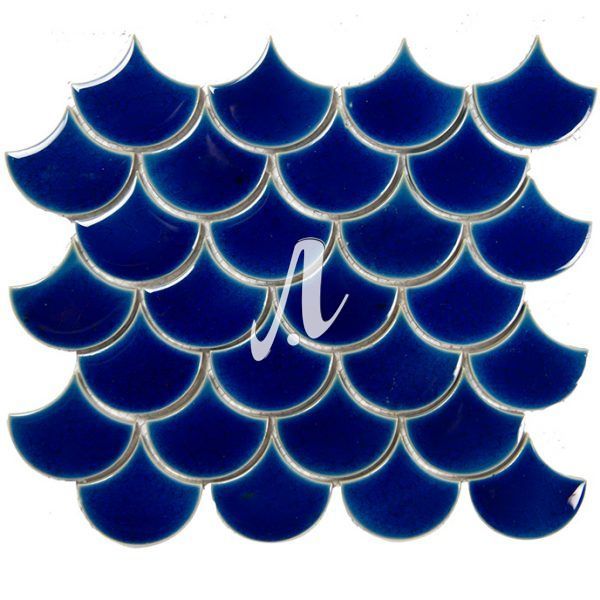 [DSC-2608-65401] Gạch ốp hình vảy cá xanh coban 6x7