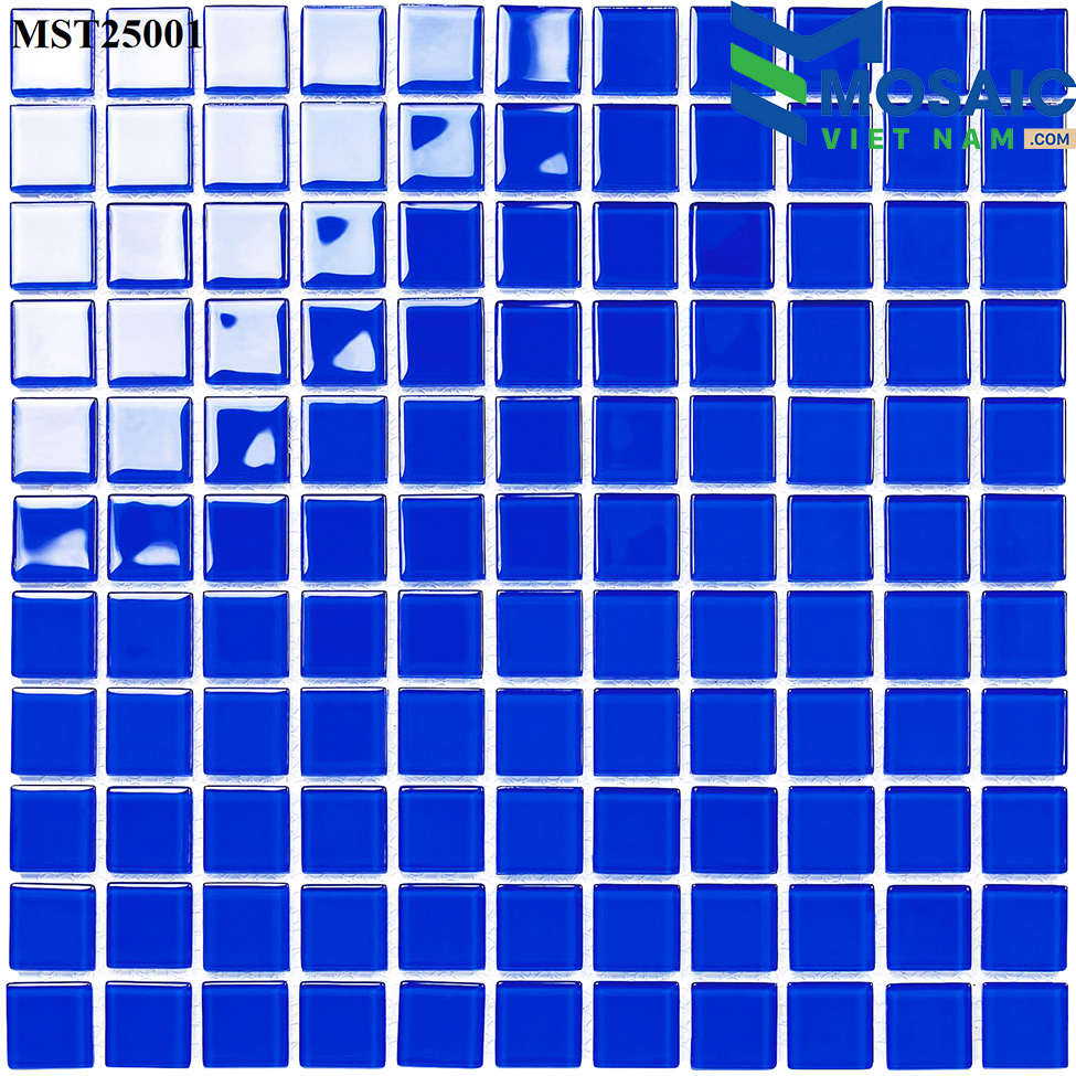 [DSC-2608-84371] Gạch Mosaic Thủy tinh đơn màu xanh đậm (MST48001:25X25) MST25001
