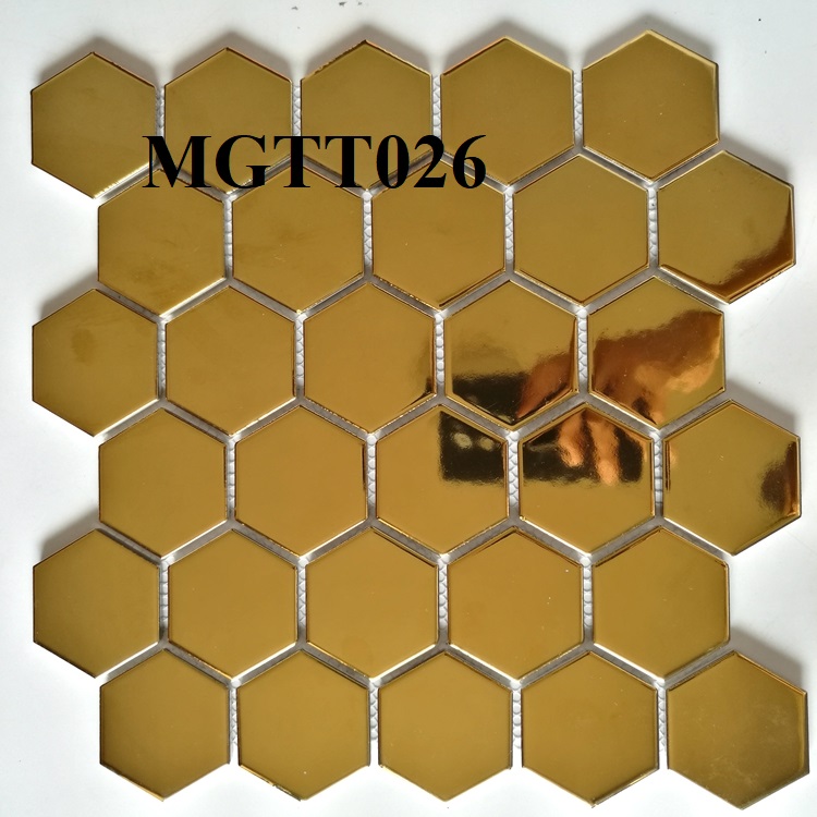 [DSC-2608-77031] Gạch Mosaic Gốm sứ vàng men bóng 53×53 MGTT026