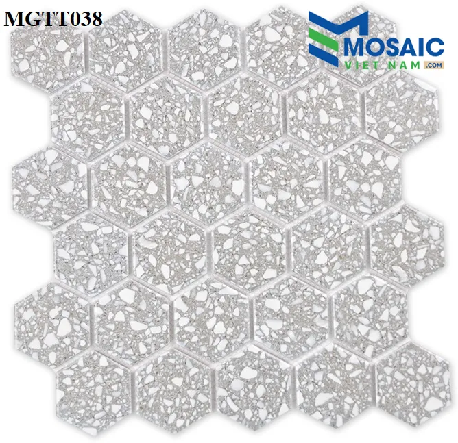 [DSC-2608-86190] Gạch Mosaic Gốm sứ lục giác men bóng 53×6 MGTT038